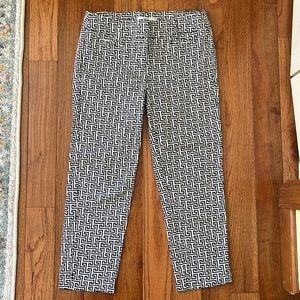Ann Taylor Loft Riviera Pant, 0P, Navy/White Print, Like New
